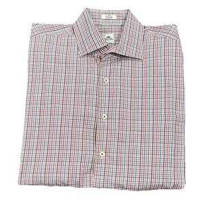 Peter Millar Shirt Mens Large Plaid Button Down Long Sleeve 100% Cotton